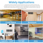 3X 120mm Computer Fan with AC Plug, AC 110V 120V 220V 240V Cabinet Cooling Fan with Speed Controller, Cooling for Windows, Plant Cabinet, Crawl Space, Basement, Laundry Room, Garage, Attic