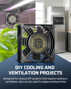 DEWENWILS 2 Pack 120V AC Fan, Waterproof Exhaust Fan 120mm, 13W 2800RPM 60CFM, DIY Cooling Fan for Refrigerator, Computer Case, Compressor Engine, Generator, UL Listed