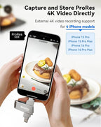 512GB Flash Drive for iPhone iPad, USB3.0 High-Speed Memory Stick No App Needed, Lightening & USB-C External Memory Storage for Photos Videos, Picture Backup Thumb Drive Plug & Play (Silver)