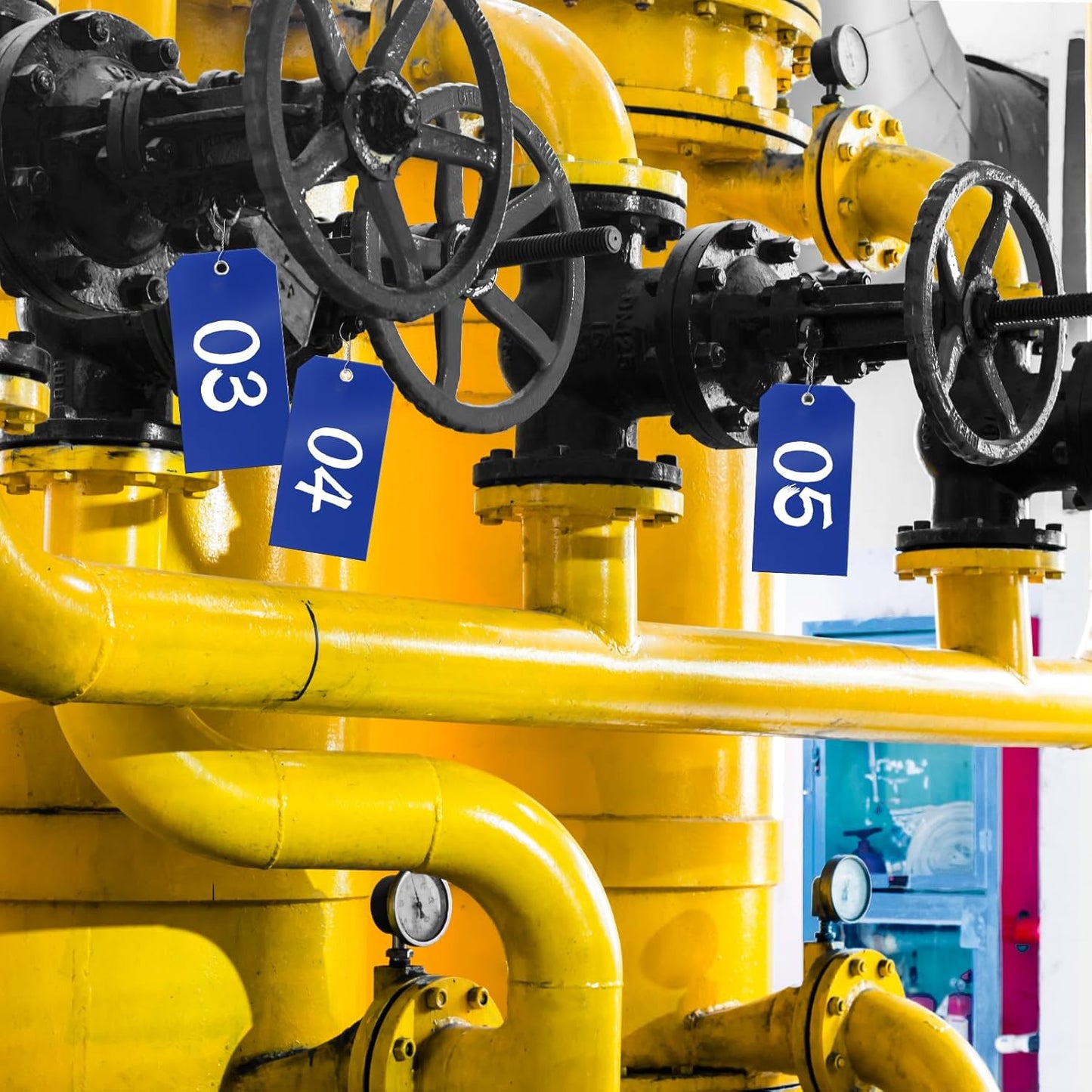 100 Pieces Plastic Shipping Tags with Wires Blank Labeling Tags Waterproof Hang Tags with Reinforcement Hole Durable Wire Tags Labels Stacking Tags for Equipment Parts (Dark Blue, 6 1/4" x 3 1/8")