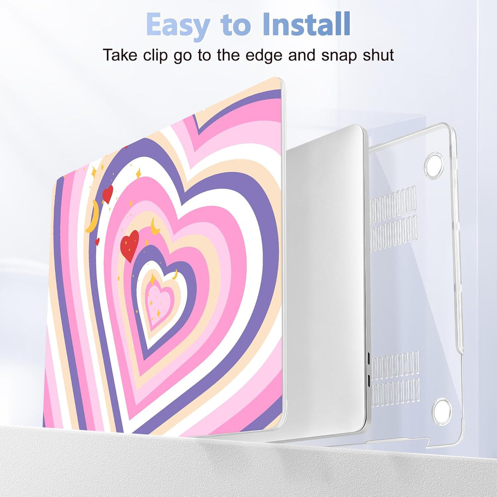 Case for MacBook Pro 13 inch with/Without Touch Bar (2016-2022, M2 A2338 M1 A2289 A2251 A2159 A1989 A1706 A1708), Hard Shell + Keyboard Cover + Dust Plug, Wildflower Heart