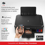 Canon G3200 All-In-One Wireless Supertank (MegaTank) Printer| Copier| Scanner| and Mobile Printing, Black, 6.5" x 17.6" x 13" (0630C002)