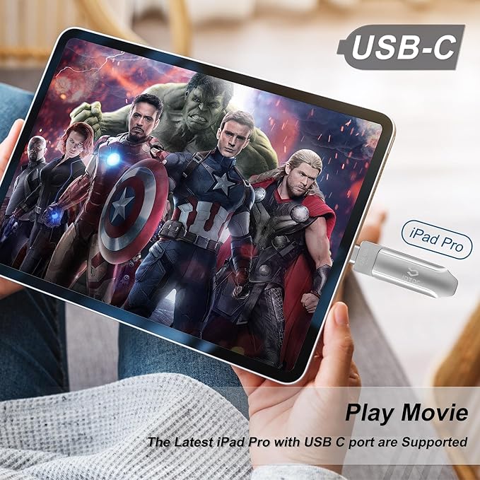 128GB Photo-Stick-iPhone-16 15-Flash-Drive iPhone USB C Memory Stick For Photo Video Contact iPhone-External-Storage-iPad-Photo-Backup-Stick iPhone-Thumb-Drive iPhone-Photo-Storage Android-Photo-Stick