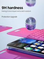 Compatible for iPhone 16 Pro Max Privacy Screen Protector Tempered Glass 6.9 Inch, Pink Gradient Anti Spy Anti Blue Light HD Easy Installation