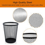 HSYMQ Desk Pencil Pen Holder, Wire Mesh Pen Cup Holder for Desk Organizer and Office Desk Accessories (1 Pack)