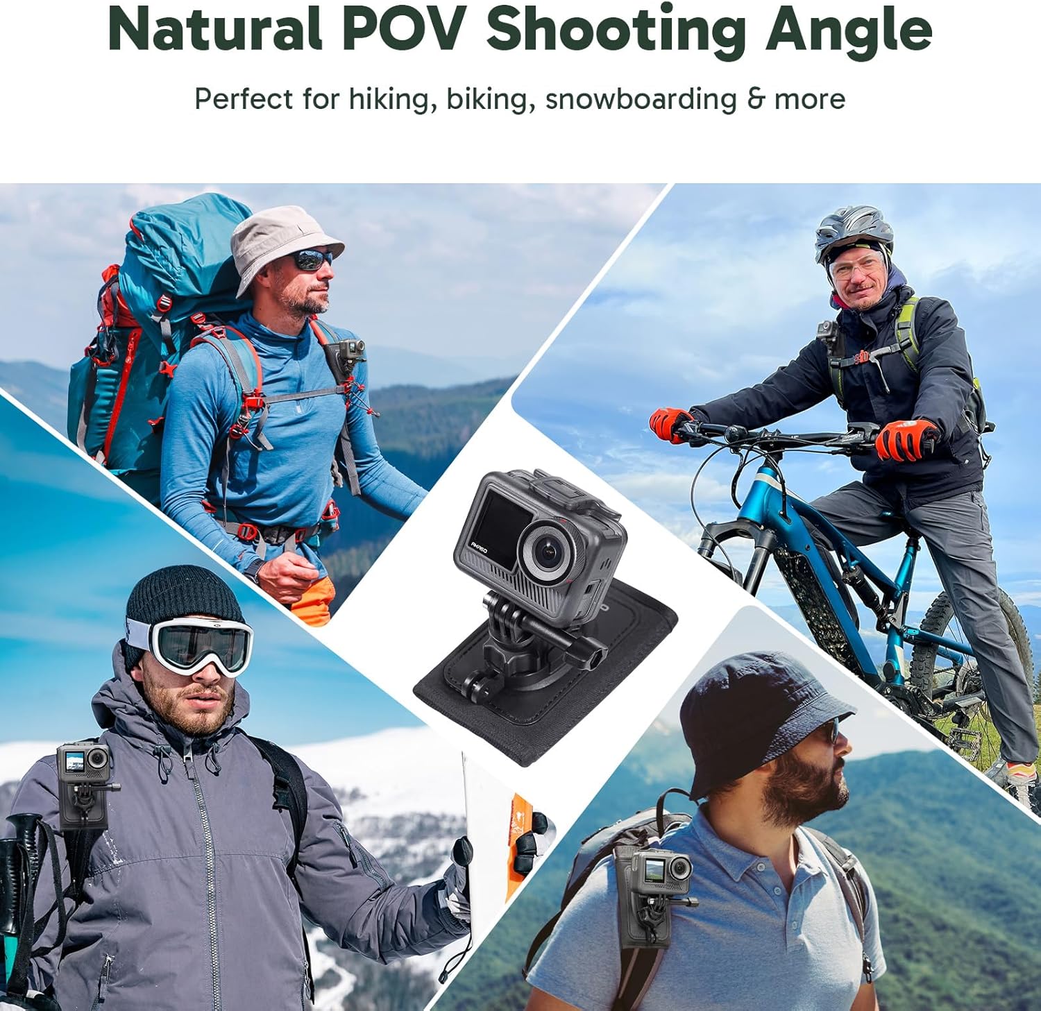 AKASO Quick Release Backpack Shoulder Strap Mount for Gopro 13 12 11 10 9, EK7000/EK7000 Pro/Brave 4/Brave 4 Pro/Brave 7 LE/Brave 7/Brave 8 and Other Action Cameras