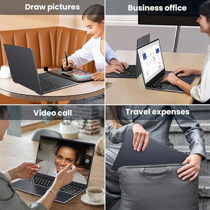 17.6 inch Student-Laptop Computer, 2025 16GB RAM 384GB SSD Expandable 512GB Windows 11 Laptop, Quad-Cores Processor, 1080P FHD Display, 1 Year Office 365, Backlit Keyboard, WiFi 6, Type C