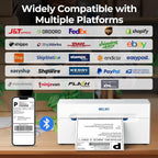 Nelko Bluetooth Thermal Shipping Label Printer, Wireless 4x6 Shipping Label Printer for Small Business, Support Android, iPhone and Windows, Widely Used for Amazon, Ebay, Shopify, Etsy(White)