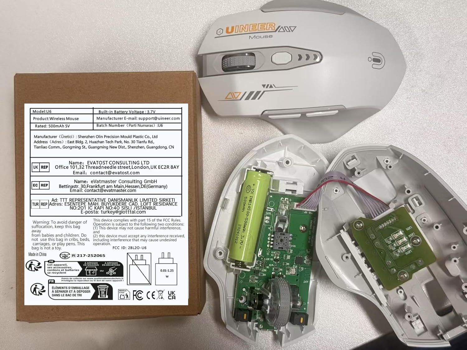 Bluetooth Mouse - Multi-Device Wireless, Upgraded Tri-Mode (BT 5.0/4.0+2.4G Hz) Rechargeable Ergonomic Mouse, 4 Adjustable DPI, Coldless for Laptop and PC