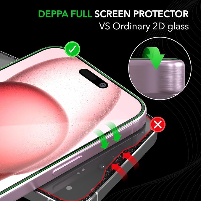 Deppa |2 Pack| Anti-Blue Light Screen Protector for iPhone 12 Pro Max (6.7')| Scratch Resistant Tempered Glass | 3D Edge to Edge Coverage | Easy Installation Kit | Eye Safeguard TÜV Certified