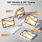 Keyboard Case for 12.9 inch iPad Pro 6/5/4/3rd Gen & 13 inch iPad Air (2025 M3, 2024 M2) Wireless Keyboard with Trackpad 7 Color Backlit, Transparent Protective Cover with Pencil Holder (White)