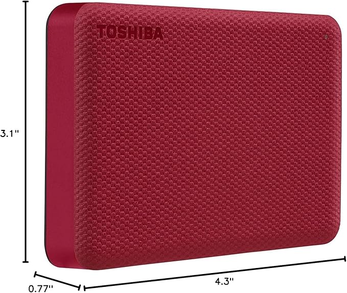 Toshiba Canvio Advance 4TB Portable External Hard Drive USB 3.0, Red - HDTCA40XR3CA