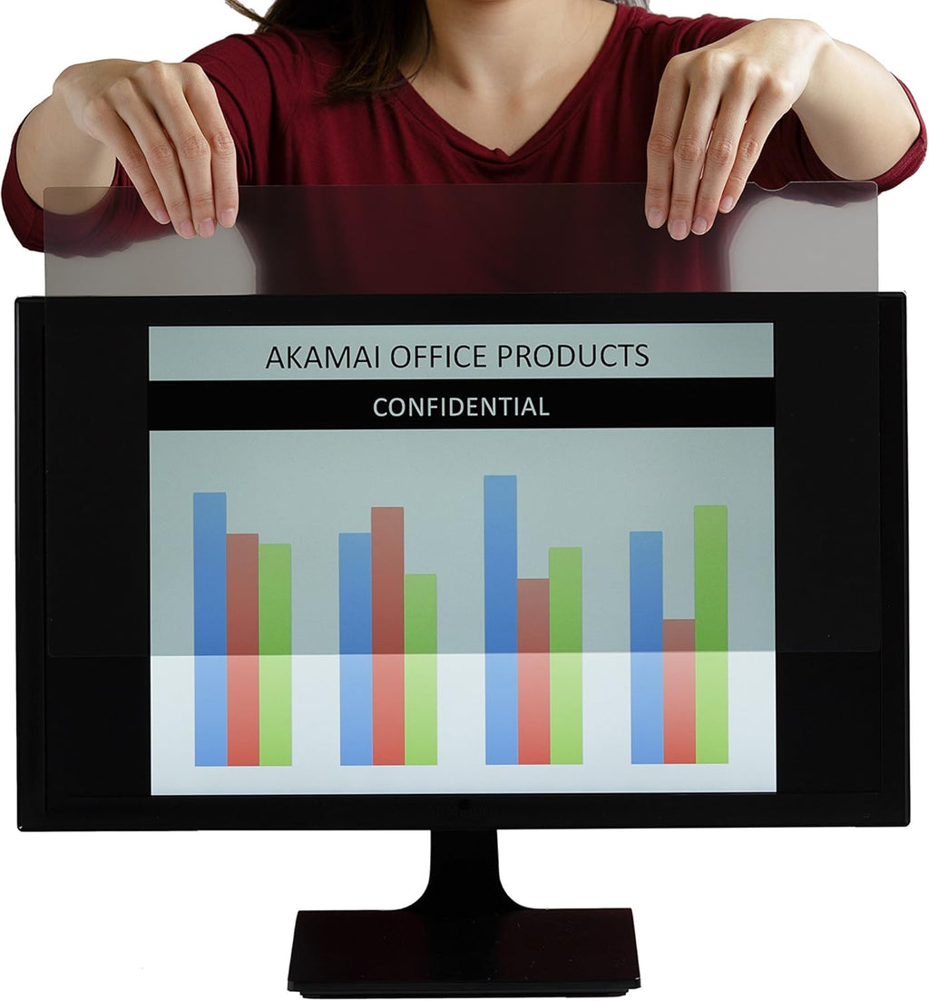 23.6 inch Computer Privacy Screen (16:9) - Black Security Shield - Desktop Monitor Protector - UV & Blue Light Filter by Akamai (23.6 inch Diagonally Measured, Black)