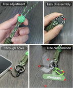 Cell Phone Lanyard Wrist Strap - Phone & Camera Wrist Strap, Short Lanyard for Keys, Jungle Green