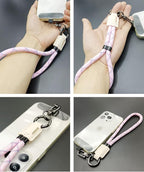 Handmade Cowhide Leather Phone Wrist Strap,Universal Adjustable Key Lanyard,Stylish Wristlet Keychains for Women&Men