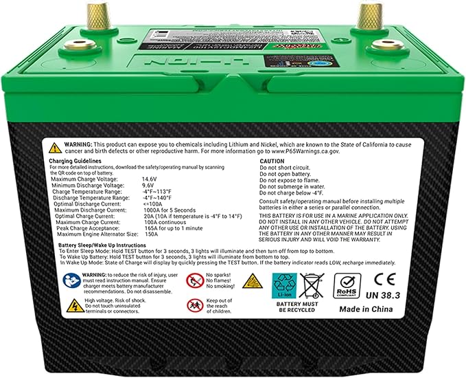 Interstate Batteries 12V 100Ah Group Size 24M Lithium Marine Dual Purpose Deep Cycle LiFePO4 Battery, Maintenance Free, Lightweight, Ideal For Boats with 1,000 Marine Cranking Amps (Li24MDP12V100)