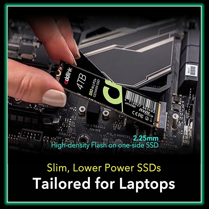 Addlink S93 4TB PCIe 4.0 M.2 Gen 4 Memory Expansion SSD, Up to 7400 MB/s, Internal Solid State Drive with HMB Technology for Laptop, Gaming and Creators