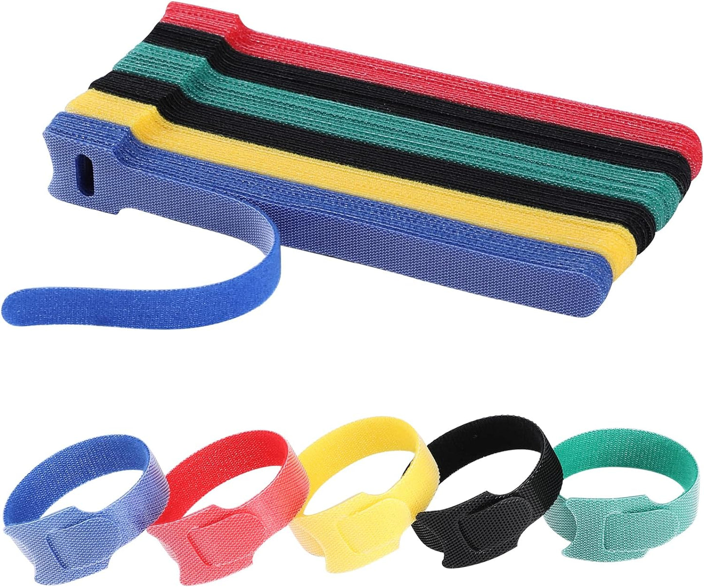 120PCS 6 Inch Cable Ties Reusable Multi-Purpose Wire Ties Cord Organizer Adjustable Cable Management 5 Colors
