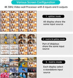 MT-VIKI 16X16 4K HDMI Matrix Switch Support Web GUI & 3.5mm Stereo Audio, 4K@30Hz, Rack Mount Switcher & Splitter, EDID, RS232, LAN Port, APP