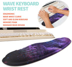 2-in-1 Ergonomic Set, Wave Rise Keyboard Wrist Rest and Massage Bulge Slope Mouse Pad Wrist Support, Cushion Memory Foam Integrated to Relieve Wrist Pain, Galaxy