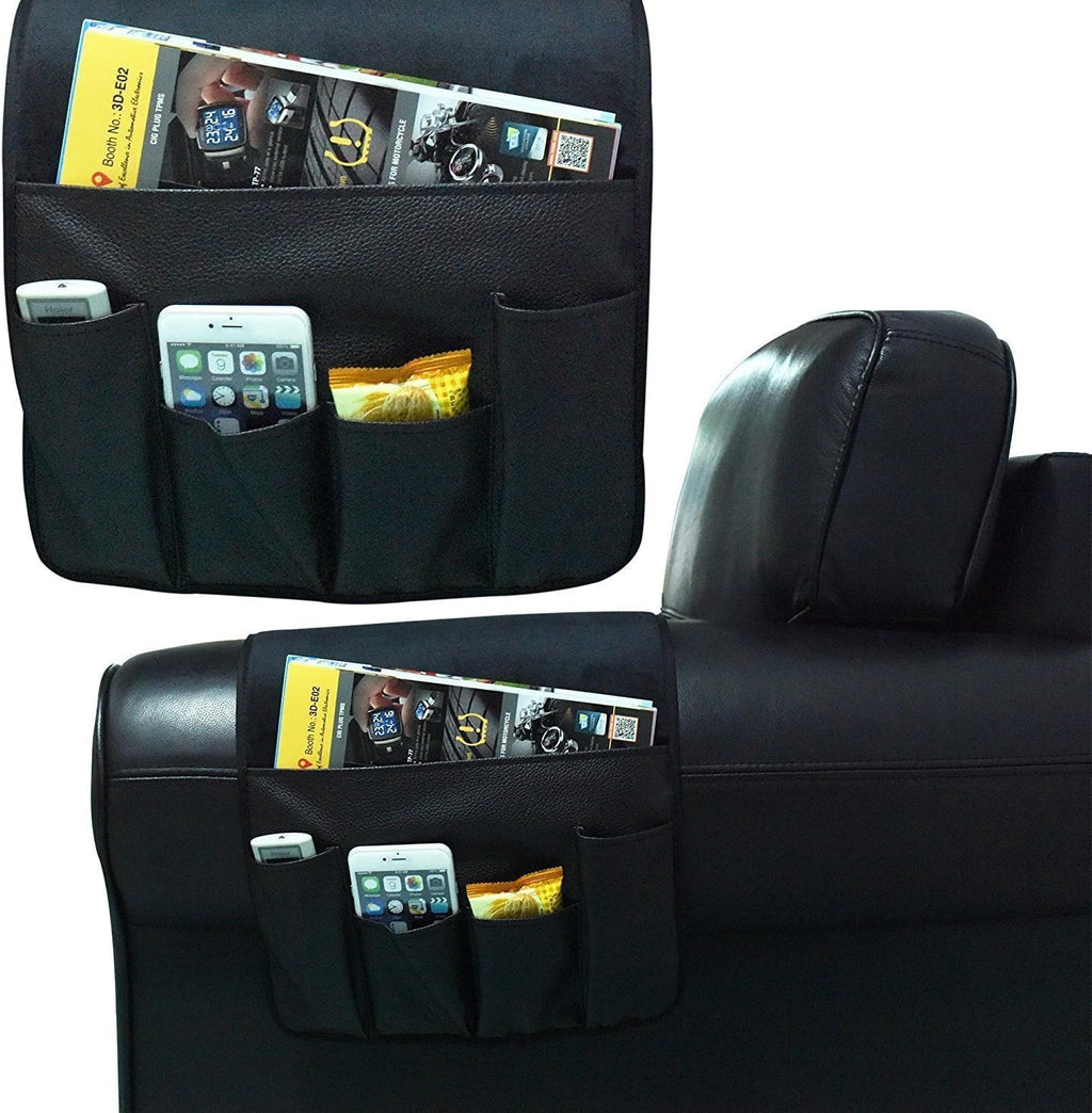 Wanty Velvet Sofa Couch Chair Armrest Soft Caddy Organizer Holder for Remote Control, Cell Phone, Book, Pencil (Black)