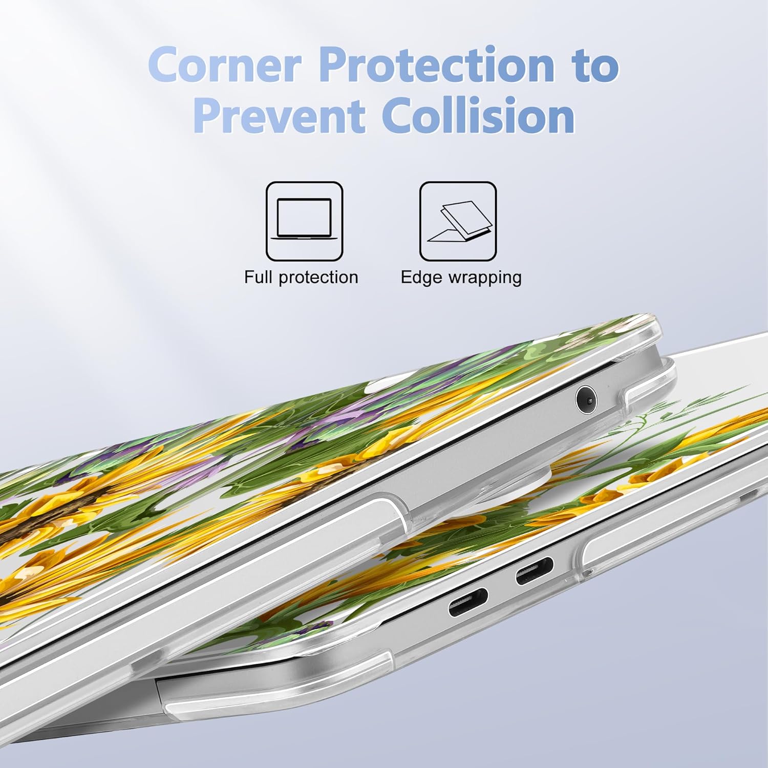 Case for MacBook Pro 13 inch with/Without Touch Bar (2016-2022, M2 A2338 M1 A2289 A2251 A2159 A1989 A1706 A1708), Hard Shell + Keyboard Cover + Dust Plug, Sunflowers