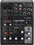 Yamaha AG06MK2 Black 6-Channel Live Streaming Loopback Mixer/USB Interface with Steinberg Software Suite