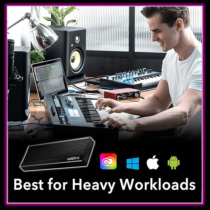 Addlink External Portable SSD 1TB P20 USB 3.2 Gen2 up to 1050MB/s, 3D TLC USB C Solid State Drive, for PC Laptop Mac Windows Linux Android PS4 PS5 Xbox One Smart TV (ad1TBP20B32) Made in Taiwan