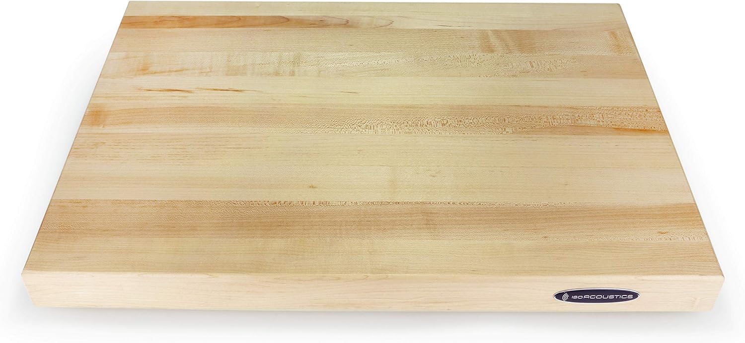 IsoAcoustics Delos Turntable Isolation Butcher Block Series: 2216M1 (22" W x 16" D x 1.75" H) Maple