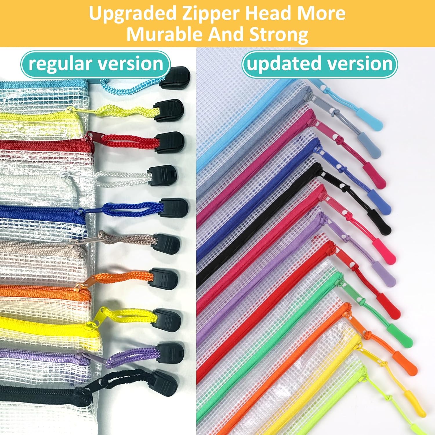 12pcs Mesh Zipper Pouch Bags, A5 Puzzle Bag (12 Colors, 12 Packs) for Organizing, Classroom Must Have Storage Bag, Board Games and Office Supplies