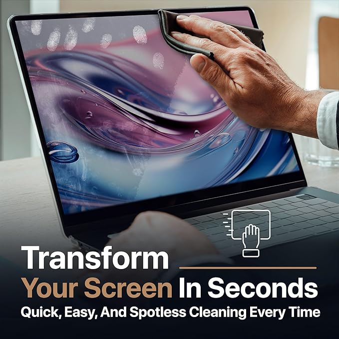 Kuzy 3 Pack Premium Microfiber Cleaning Cloth - MacBook Screen Cleaner Keyboard Cover Imprint Protection Accessories - Laptop Screen Cleaner Cloth - Eyeglass Lens Glasses Cleaner, 3 Pack - Gray