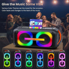 JYX Bluetooth Speaker with 2 Dual 60W 6.5" Subwoofer, PA System with 2 Wireless Mics, TWS Stereo Sound, Deep Bass & Recording for Party, 400W Peak Power Karaoke Machine