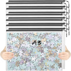 12pcs Mesh Zipper Pouch Puzzle Storage Bags A3 17x12 Inches Large File Bags Black Reusable Zipper Pouches for Organizing, Classroom Board Game Organization