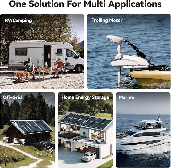 Power Queen 12V 125Ah Group 27 Bluetooth LiFePO4 Battery,1600Wh Energy Lithium Battery with Low-Temp Protection Max. 15000 Cycles for RV, Solar System, Trolling Motor