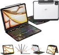 Keyboard Case for 12.9 inch iPad Pro 6/5/4/3rd Gen & 13 inch iPad Air (2025 M3, 2024 M2) Wireless Keyboard with Trackpad 7 Color Backlit, Transparent Protective Cover with Pencil Holder (Black)