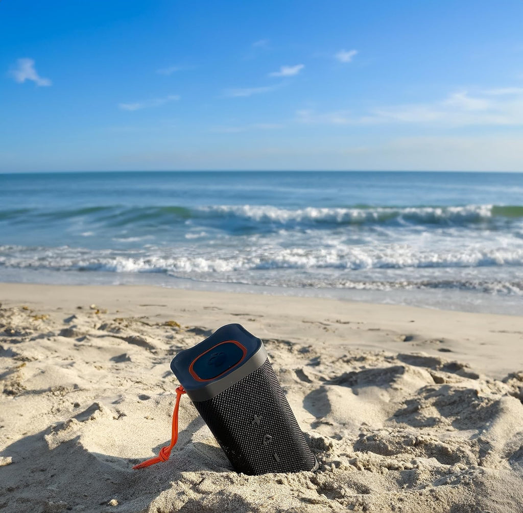 Skullcandy Terrain XL Wireless Bluetooth Speaker - IPX7 Waterproof Portable Speaker, 18 Hour Battery, Nylon Wrist Wrap, True Wireless Stereo (Black)