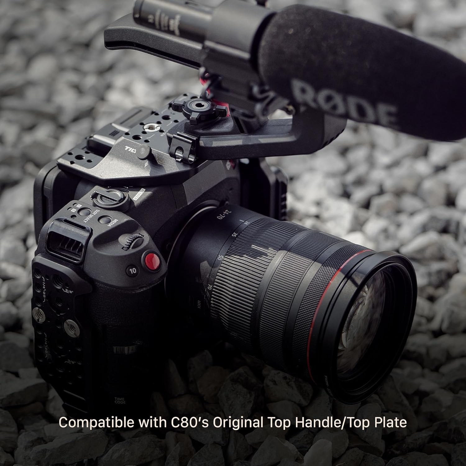 Tilta Camera Cage Compatible with Canon C80 Base Kit | Includes Top Plate, Side Arms, Bottom Plate, NATO Rail, HDMI Clamp & Cold Shoe Receiver | Custom Fit for C80 Body