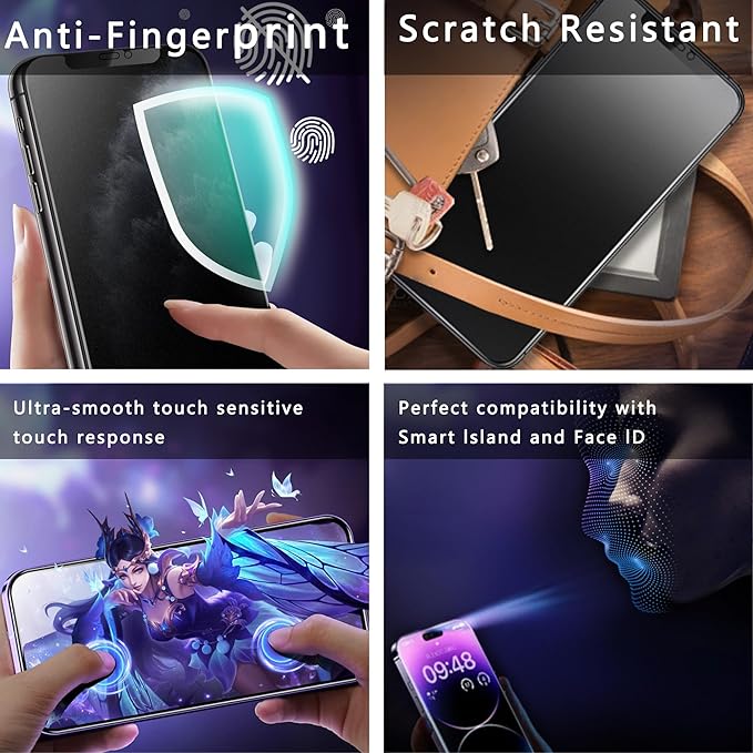 (2-Pack Matte Privacy Anti-Spy Screen Protector for iPhone 11/XR (6.1-Inch),9H Tempered Glass,Anti-Glare,Full Coverage,Anti-Fingerprint,Auto Dust Removal,Bubble-Free
