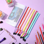 Jetec 32 Pcs Mesh Zipper Bags Toy Storage Bikini Organizer Bag Bolsas para Guardar Trajes De Baño Waterproof Zipper Reusable Pouch Puzzle Multipurpose for Storage Office(Stylish Color,9.5 x 4.5 Inch)