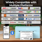 Nelko Bluetooth Thermal Shipping Label Printer, 4x6 Shipping Label Printer for Shipping Packages, Support Android, iPhone and Windows, Widely Used for Amazon, Ebay, Shopify (Blue)