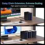 6 Bay Hard Drive Enclosure with Cooling Fan for 2.5“/3.5" SATA HDD/SSD with USB A/C 3.0, Support Hot Swappable, Daisy Chain Expansion, Tool-Free HDD Enclosure, DAS(NO RAID/NAS)