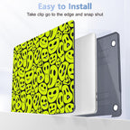 Case for MacBook Pro 13 inch with/Without Touch Bar (2016-2022, M2 A2338 M1 A2289 A2251 A2159 A1989 A1706 A1708), Hard Shell + Keyboard Cover + Dust Plug, Distorted Emoticon