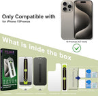 (2-Pack Matte Privacy Anti-Spy Screen Protector for iPhone 15 Pro Max (6.7-Inch),9H Tempered Glass,Anti-Glare,Full Coverage,Anti-Fingerprint,Auto Dust Removal,Bubble-Free