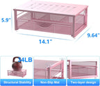 gianotter Computer Monitor Stand Riser, office organizer with Drawer, Office Organizers Storage for Classroom Office Supplies (Pink)