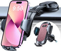 HTU Upgraded Strongest Suction Car Phone Holder Bendable Arm, Never Block View Rotatable Cellphone Mount for Dashboard Windshield Vent, Cradle Stand for iPhone 16 15 14 13 12 Pro Max (Dark Pink)
