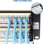 [UL Listed] Cable Matters 48 Port Patch Panel Rackmount or Wall Mount 19-Inch with Support Bar, 2U Cat6 Network Patch Panel for 10 Gigabit Ethernet, 110 or Krone Impact Tools Compatible