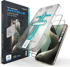 Deppa |2 Pack| Anti-Blue Light Screen Protector for iPhone 15 Pro (6.1') | Scratch Resistant Tempered Glass | 3D Edge to Edge Coverage | Easy Installation Kit | Eye Safeguard TÜV Certified