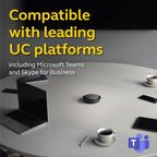 Jabra Speak 750 MS Wireless Bluetooth Speakerphone with Link 370 USB Adapter – Portable Conference Speaker for Holding Meetings Anywhere with Premium Audio - Certified for Microsoft Teams