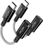 2 Pack Lightning to USB C Adapter,Lightning Female to USB C Male Cable Adapter Type C Charger Connector for iPhone 17 16 15 Pro Max Plus,Samsung S25/S24/S23,Fast Charging & Data Sync,Not for Audio/OTG