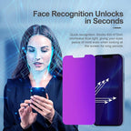 Compatible for iPhone 12/iPhone 12 Pro Privacy Screen Protector 6.1 Inch, Purple Gradient Colorful Anti Spy Anti Blue Light HD Screen Protector Tempered Glass Easy Installation